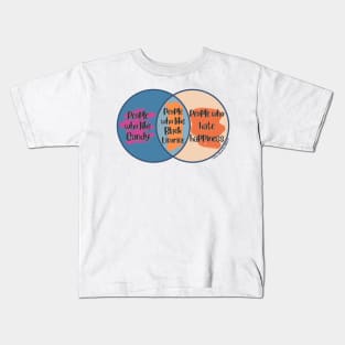 Venn Diagram: People who like Candy vs. People who hate happines = People who like Black Licorice Kids T-Shirt